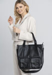 czarna torba skórzana typu shopper
Elegancka torba skórzana z praktycznymi kieszeniami
Modna torba skórzana z wieloma przegródkami
Luksusowa torba damska skórzana z organizerem