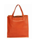 Torba skórzana damska shopper camel