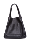 Torba shopper czarna z naturalnej skóry , torebka damska