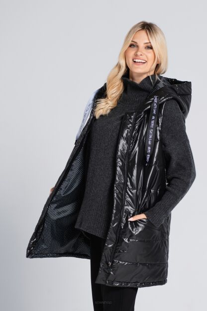 Kamizelka damska pikowana Inga Look 944 black