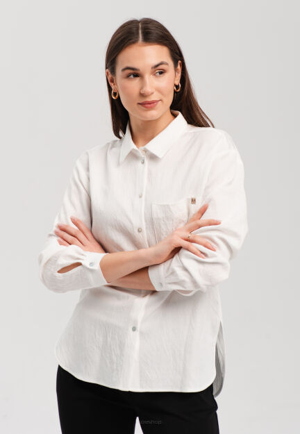 Koszula damska biała bluzka klasyczna Mona Look 142